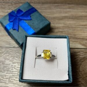 Yellow Gemstone Silver Ring
